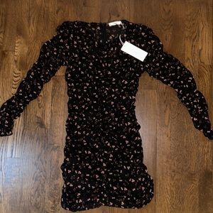 Lush black flower mini dress